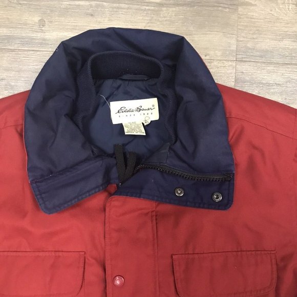 Vintage Eddie Bauer Jacket Men Size Medium Red Goose Down Ridge Line‎ Parka/Coat - Picture 5 of 11